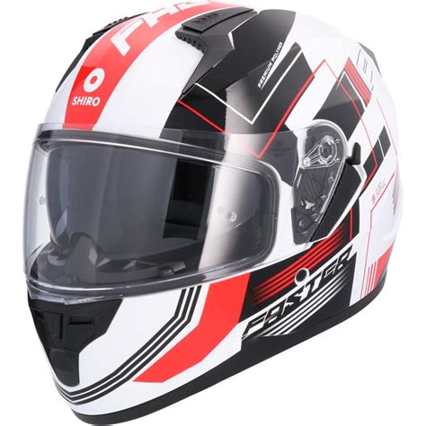 Casco Integral Shiro Trueno Sh Faster Blanco Rojo