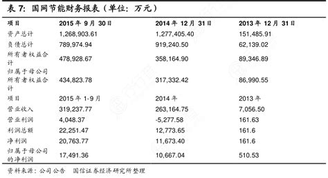 各位网友请教下国网节能财务报表（单位：万元）具体情况如何行行查行业研究数据库