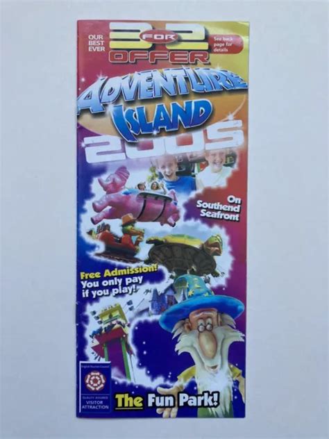 Adventure Island Southend Theme Park Park Map Leaflet Fairground