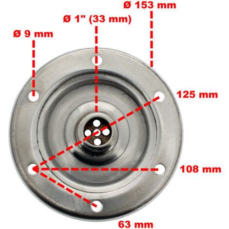 Bride 1 33 mm en inox pour réservoir à pression et surpresseur 24