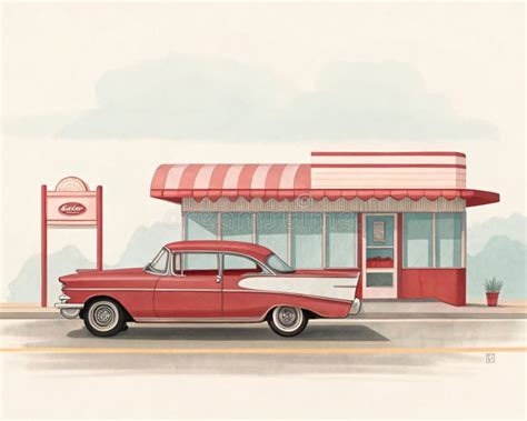 American Diner Ai Illustration Stock Illustrations 718 American Diner