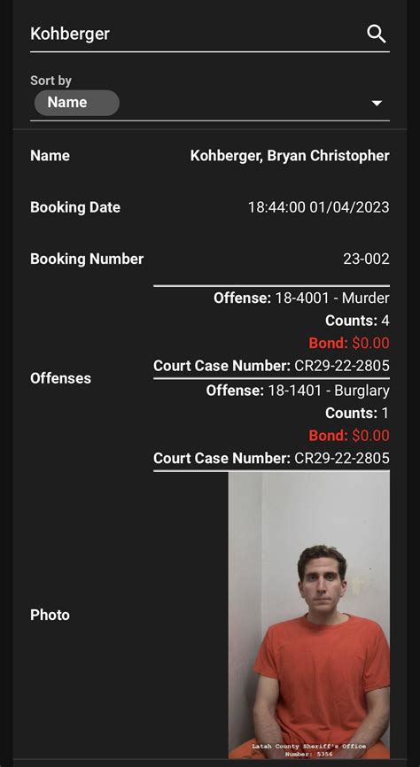 BK was booked into Latah County Jail, Moscow Idaho. : r/MoscowMurders