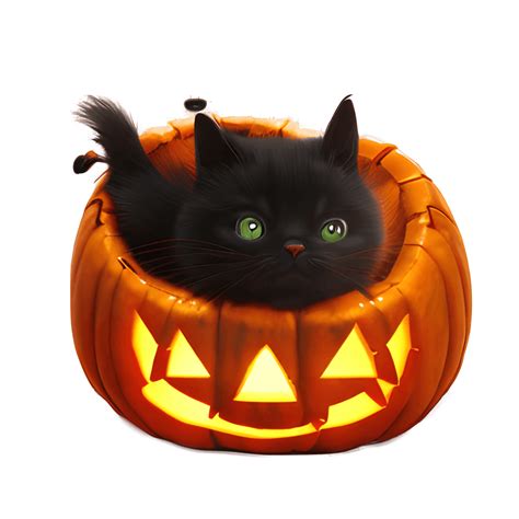 Halloween Cat in a Pumpkin · Creative Fabrica