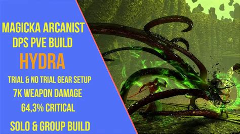 ESO Magicka Arcanist DPS PVE Build Hybrid Hydra Necrom YouTube