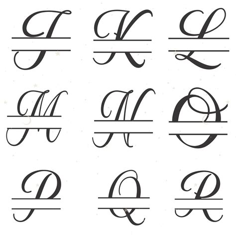 Split Monogram Svg Alphabet 26 Individual Svg Monogram Etsy Uk