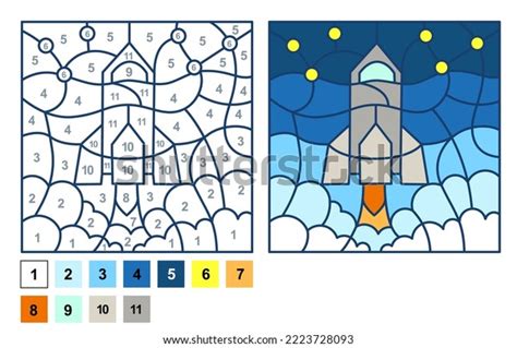 Vector Coloring Page Puzzle Game Color Stock Vector (Royalty Free ...