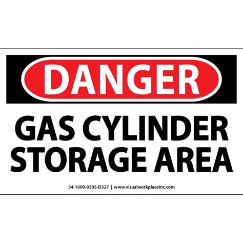 Osha Polylabel Danger Gas Cylinder Storage Area Pk Visual