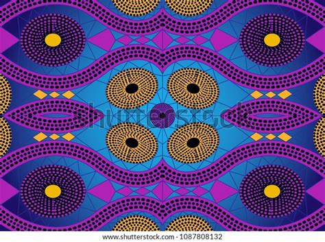 African Print Fabric Ethnic Handmade Ornament Stock Vector Royalty