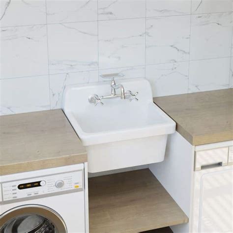 24 Inch Wall Mount Square Porcelain Bathroom Sink | VTB