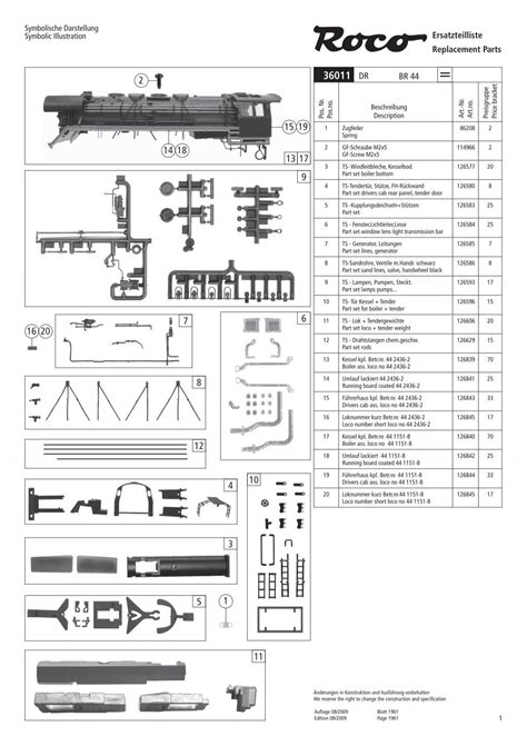 Spare part list - Roco