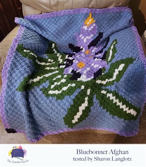 Bluebonnet Small Afghan C2C Crochet Pattern