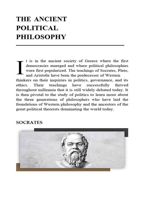 The Ancient Political Philosophy | PDF | Socrates | Karl Marx