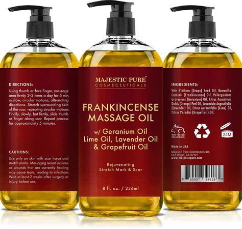 Majestic Pure Frankincense Massage Oil Scar And Stretch Mark Treatment