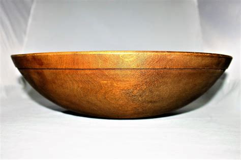 Antique Large Wood Dough Bowl Solid Maple Center Piece