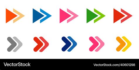 Colourful Modern Arrows Set Isolated On White Vector Image