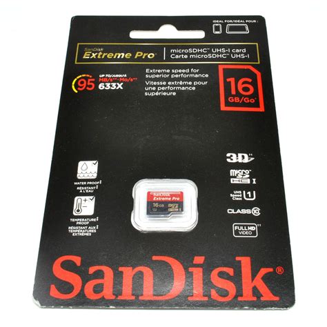 Sandisk Extreme Pro Microsdhc Card Uhs I Class 10 95mbs 16gb