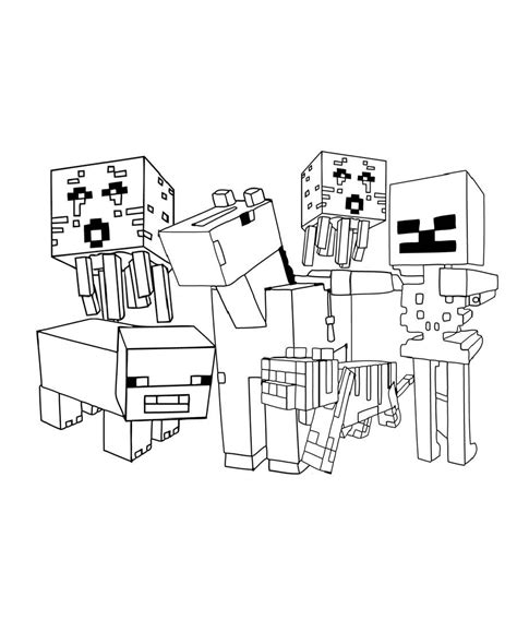 Minecraft Mobs Coloring Page