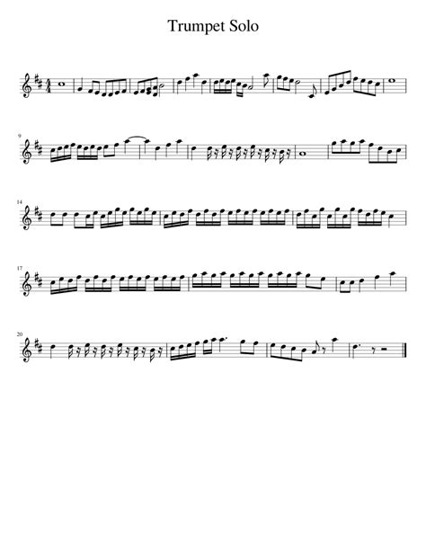 Trumpet Solo Sheet Music For Trumpet In B Flat Solo Download And