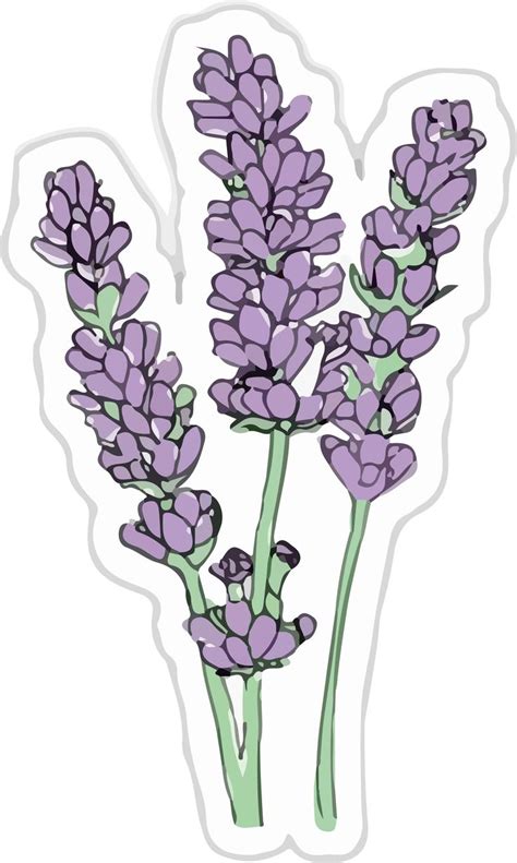 Lavanda Sticker Scrapbook Stickers Printable Watercolor Flower Art