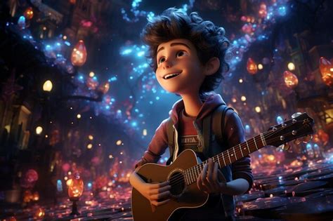 Premium AI Image | pixar cartoon of a musician performing on a stage AI ...