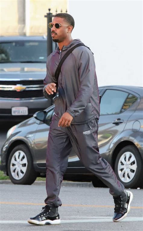 Michael B. Jordan in a Grey Tracksuit on the Set of Creed 3 in Los ...