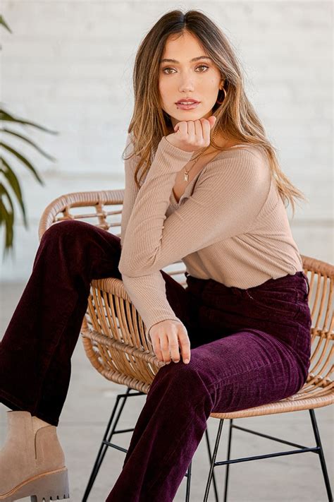 Taupe Long Sleeve Top Ribbed Knit Top V Neck Long Sleeve Top Lulus