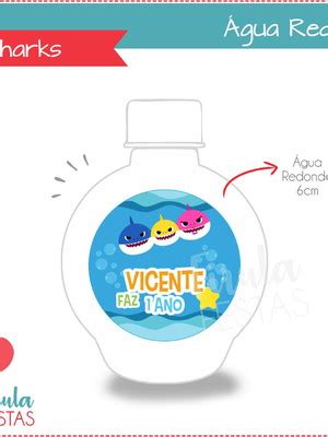 Rotulo Garrafa Agua Baby Shark Compre Produtos Personalizados No Elo7