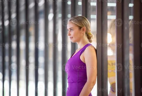 Active Beautiful Blonde Doing Yoga Exercise And Workout Outdoor Stock Photo At Vecteezy