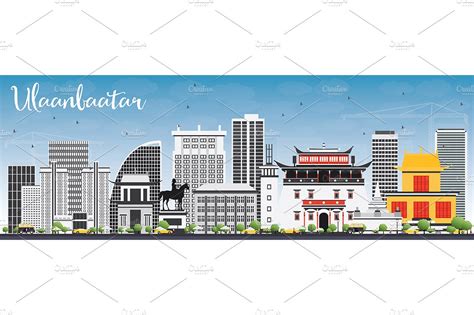 Ulaanbaatar Skyline | People Illustrations ~ Creative Market