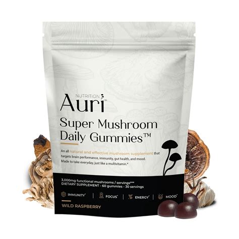 Auri Super Mushroom Daily Gummies Worlds First Daily Mushroom