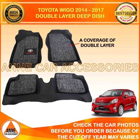 Double Layer 7D Deep Dish Matting For Toyota Wigo 2014 2015 2016 2017