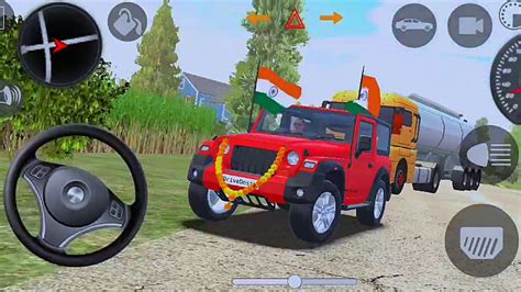 Indian Car Simulator D Thar Game Modified Mahindra Red Thar