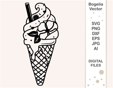 Ice Cream Svg Cut File Ice Cream Cone Svg Floral Svg Sweet Ice