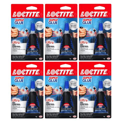 Loctite 4g Ultra Gel Control Super Glue Bottle 6 Pack