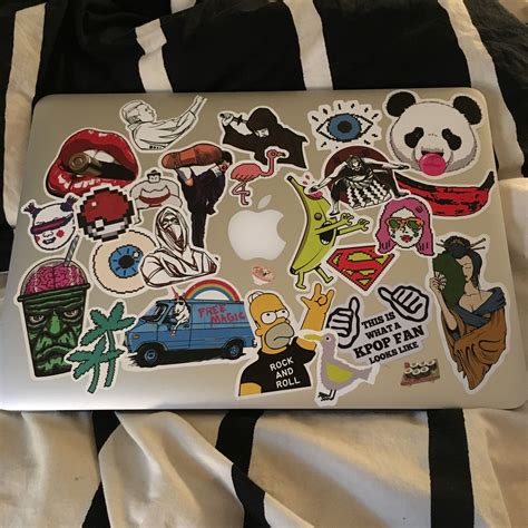 Laptop With Stickers Macbook Stickers Ipad Computer Cute Headphones