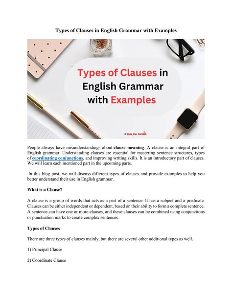 Types Of Clauses In English Grammar With Examples By English Phobia Issuu