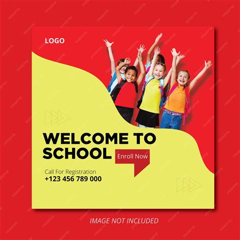 Premium Vector School Admission Poster Design Template