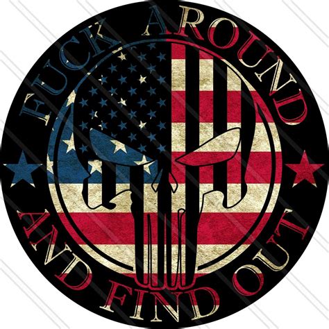 Protected By Fuck Around And Find Out Patriotic Punisher Home Security USA Flag FAFO