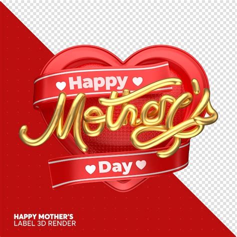 Premium PSD A Red Heart Shaped Balloon With The Words Happy Mother S