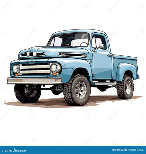 Pickup Truck Nostalgia Retro Vibes Stock Illustration - Illustration of