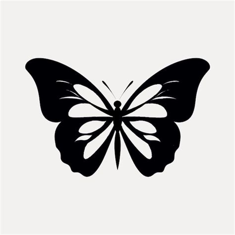 Elegante Silueta De Mariposa Negra Vector Premium