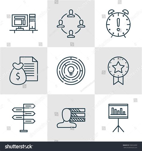 Set 9 Project Management Icons Includes Stock Vector Royalty Free