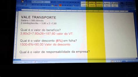 Porcentagem Do Vale Transporte