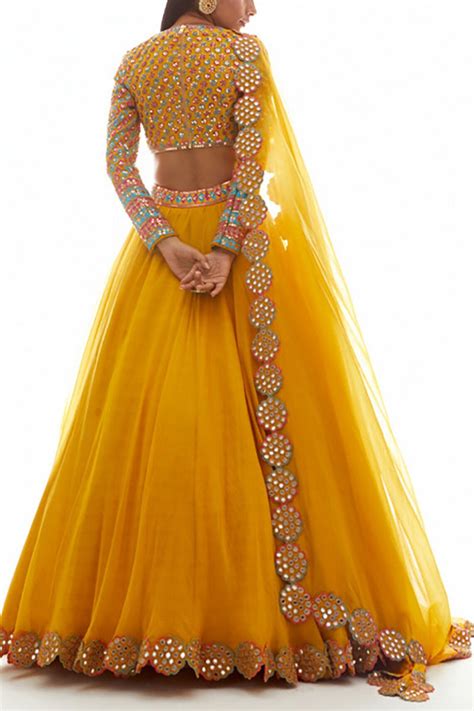 Sangeet Lehenga Choli Heavy Organza Silk Designer Yellow Etsy