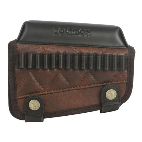 TOURBON PU LEATHER ADJUSTABLE Rifle Buttstock 22 LR Ammo Holder Cheek