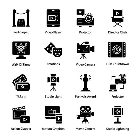 Pack Of Film Production Icons 36044060 Vector Art At Vecteezy