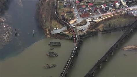 Overhead View Of Harpers Ferry Derailment From Nbc Washington Trains