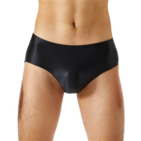 Men S Oil Shiny Glossy Slim Underpant Bulge Pouch Low Waist Bikini Underwear Ebay