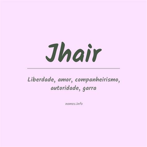 Significado do nome Jhair