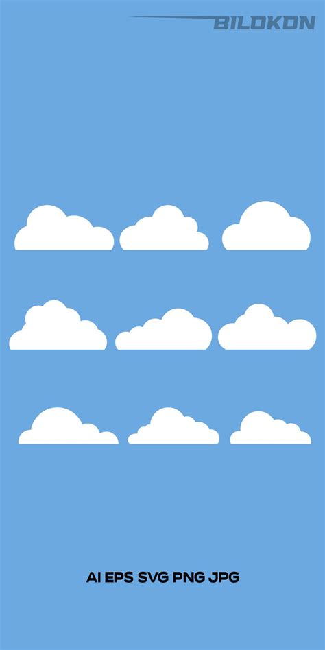 Cloud set icons, SVG Vector illustration